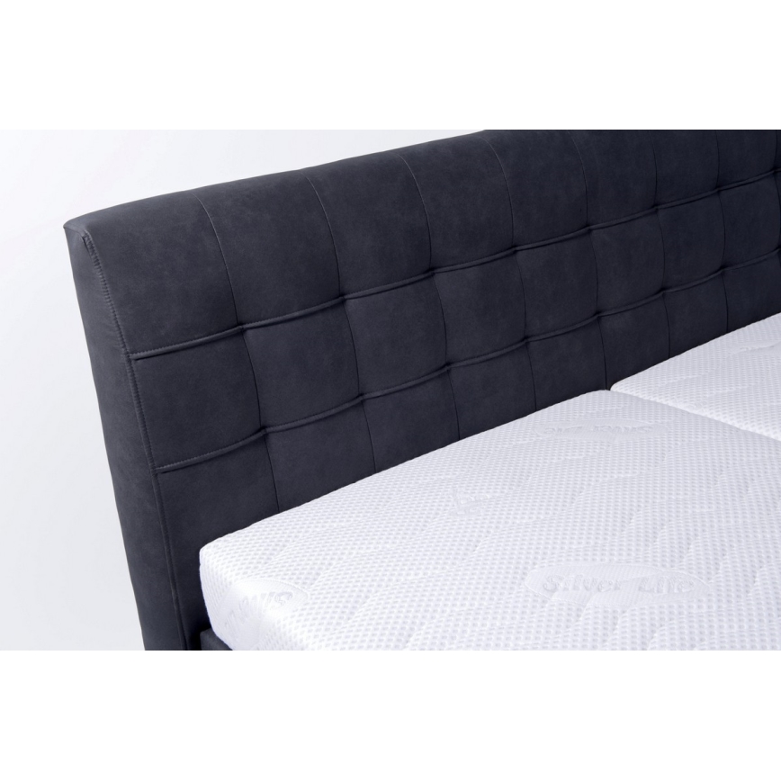 Tapecirana postelja s prostorom za shranjevanje brez vzmetnice VIOLET 180x200 cm antracitna