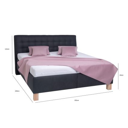 Tapecirana postelja s prostorom za shranjevanje brez vzmetnice VIOLET 180x200 cm antracitna