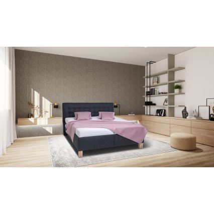 Tapecirana postelja s vzmetnico in prostorom za shranjevanje VIOLET 160x200 cm antracit
