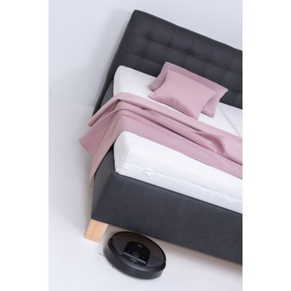 Tapecirana postelja VIOLET 180x200 cm z vzmetnico in predalom za shranjevanje, antracit