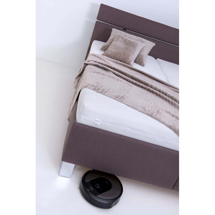 Tapecirana postelja z prostorom za shranjevanje ALIS 180x200 cm, brez vzmetnice, rjava