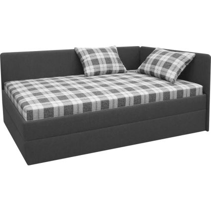 Tapecirana postelja z univerzalnim vzglavjem (levo/desno) ARLY 110x200 cm antracit/bela