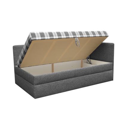 Tapecirana postelja z univerzalnim vzglavjem (levo/desno) ARLY 110x200 cm antracit/bela