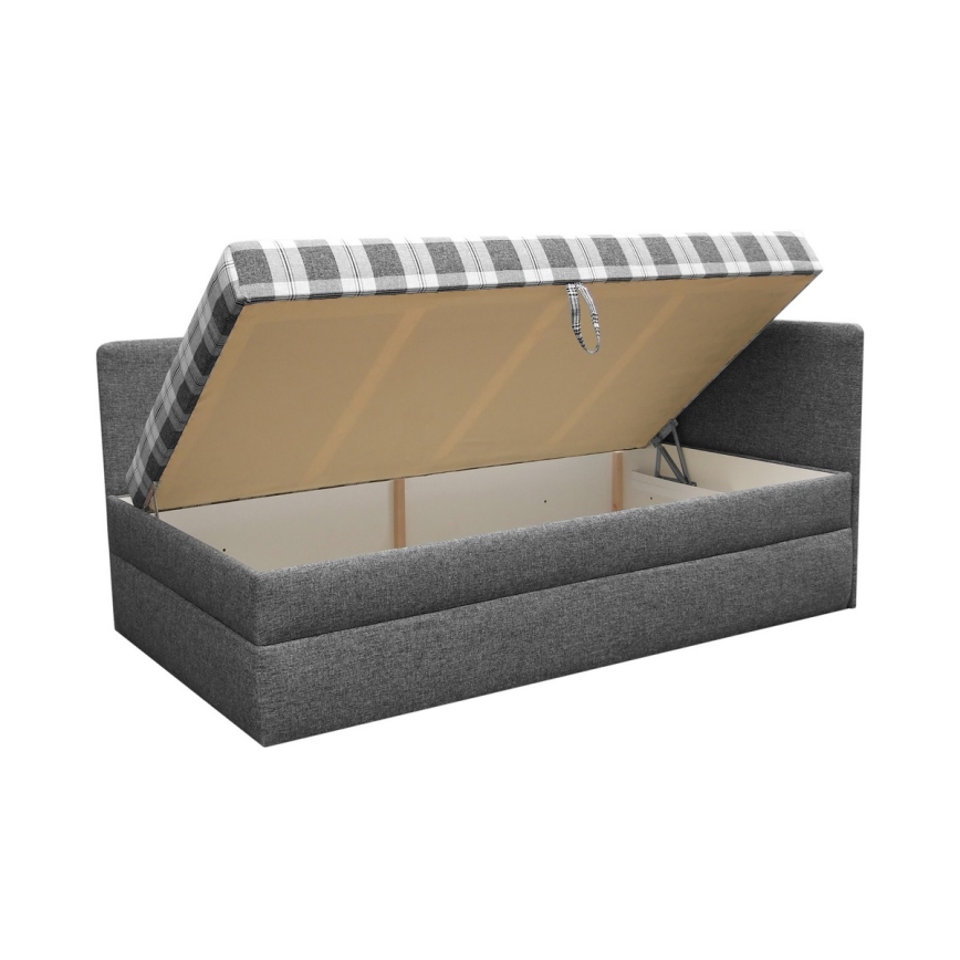 Tapecirana postelja z univerzalnim vzglavjem (levo/desno) ARLY 110x200 cm antracit/bela