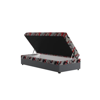 Tapecirana postelja z vgrajenim shranjevalnim prostorom ESTEL 90x200 cm siva