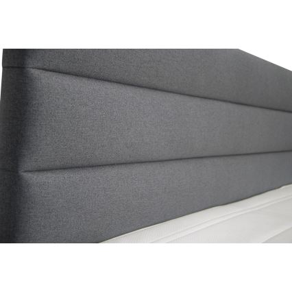 Tapecirana postelja NEW BOLERO 160x200 cm s prostorom za shranjevanje in vzmetnicami s topperjem, siva