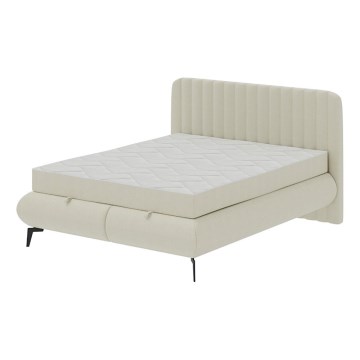 Tapecirana postelja z vzmetnico in shranjevalnim prostorom ALEXA 180x200 cm, bež
