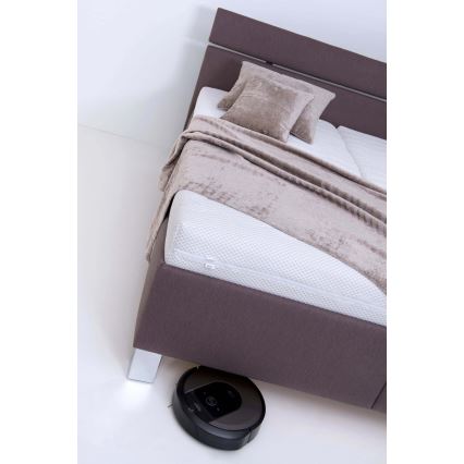 Tapecirana postelja z vzmetnico in shranjevalnim prostorom ALIS 160x200 cm rjava