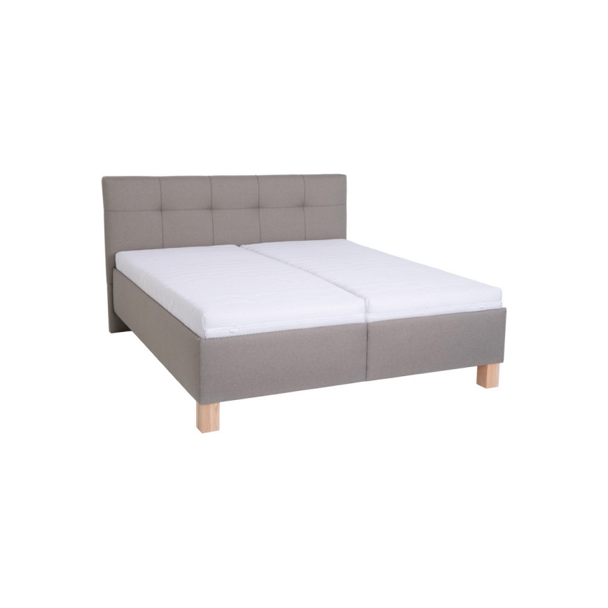 Tapecirana postelja z vzmetnico in shranjevalnim prostorom MARIA 160x200 cm taupe