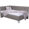 Tapecirana postelja z vzmetnico in shranjevalnim prostorom MARIA PETITE 120x200 cm taupe