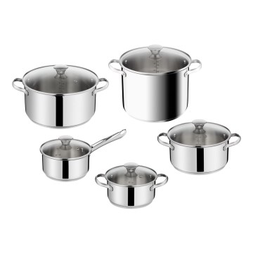 Tefal - 10-delni set posode DAILY COOK iz nerjavečega jekla