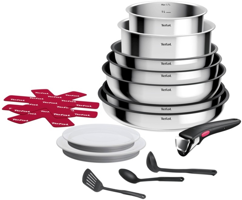 Tefal - 15-delni komplet posode INGENIO COOK iz nerjavečega jekla
