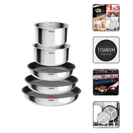 Tefal - 6-delni set posode INGENIO COOK iz nerjavnega jekla
