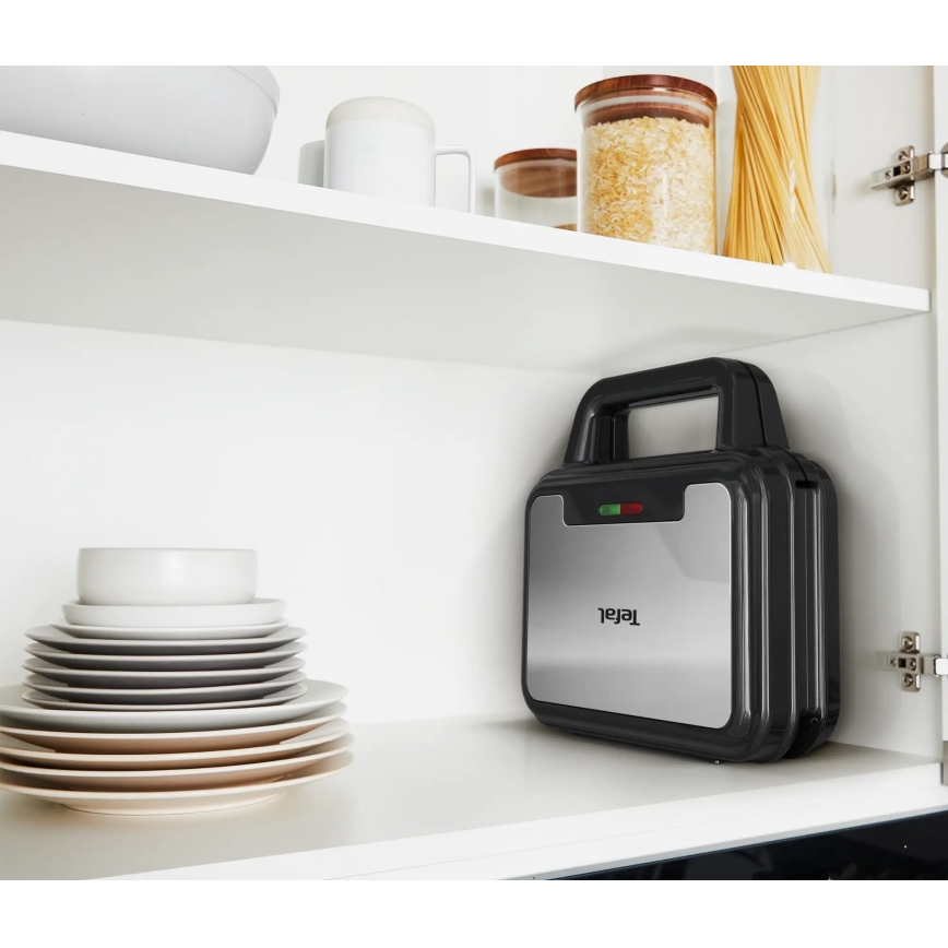 Tefal - Aparat za sendviče ULTRA COMPACT 3v1 700W/230V črna/mat krom