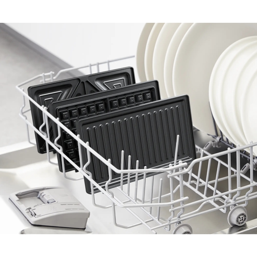 Tefal - Aparat za sendviče ULTRA COMPACT 3v1 700W/230V črna/mat krom