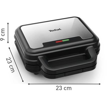 Tefal - Aparat za sendviče ULTRA COMPACT 3v1 700W/230V črna/mat krom