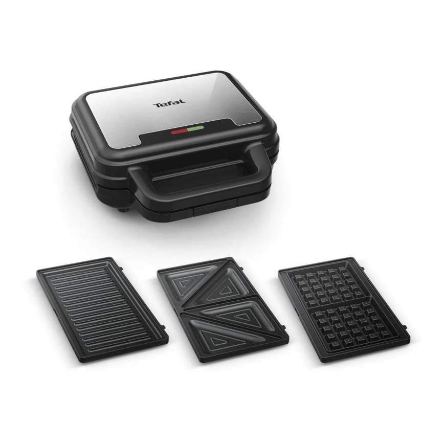 Tefal - Aparat za sendviče ULTRA COMPACT 3v1 700W/230V črna/mat krom