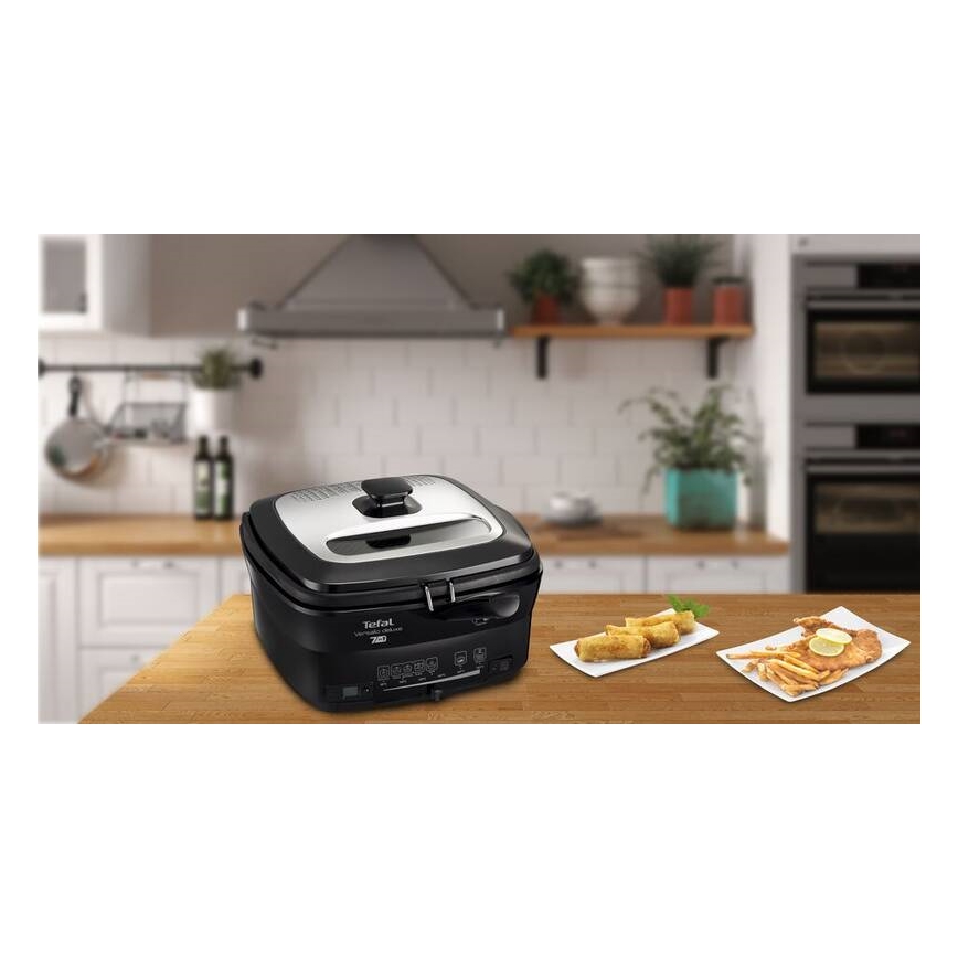 Tefal - Cvrtnik 2 l VERSALION DE LUXE 7in1 1600W/230V črna