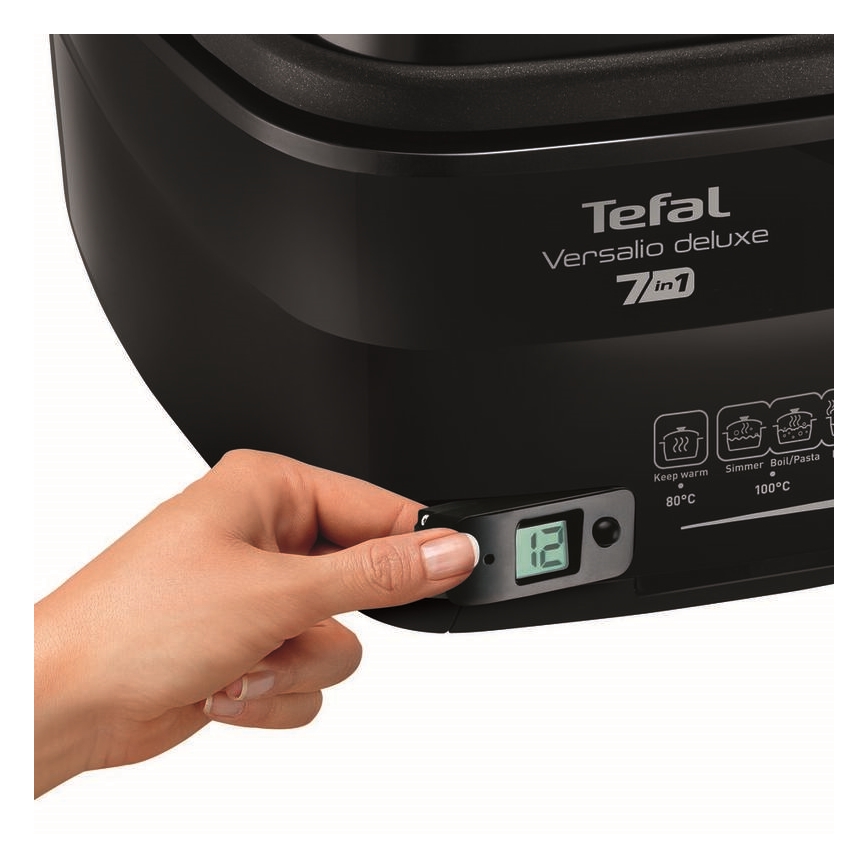 Tefal - Cvrtnik 2 l VERSALION DE LUXE 7in1 1600W/230V črna