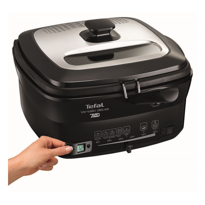 Tefal - Cvrtnik 2 l VERSALION DE LUXE 7in1 1600W/230V črna