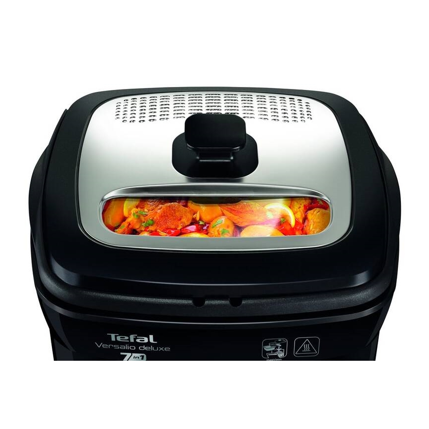 Tefal - Cvrtnik 2 l VERSALION DE LUXE 7in1 1600W/230V črna