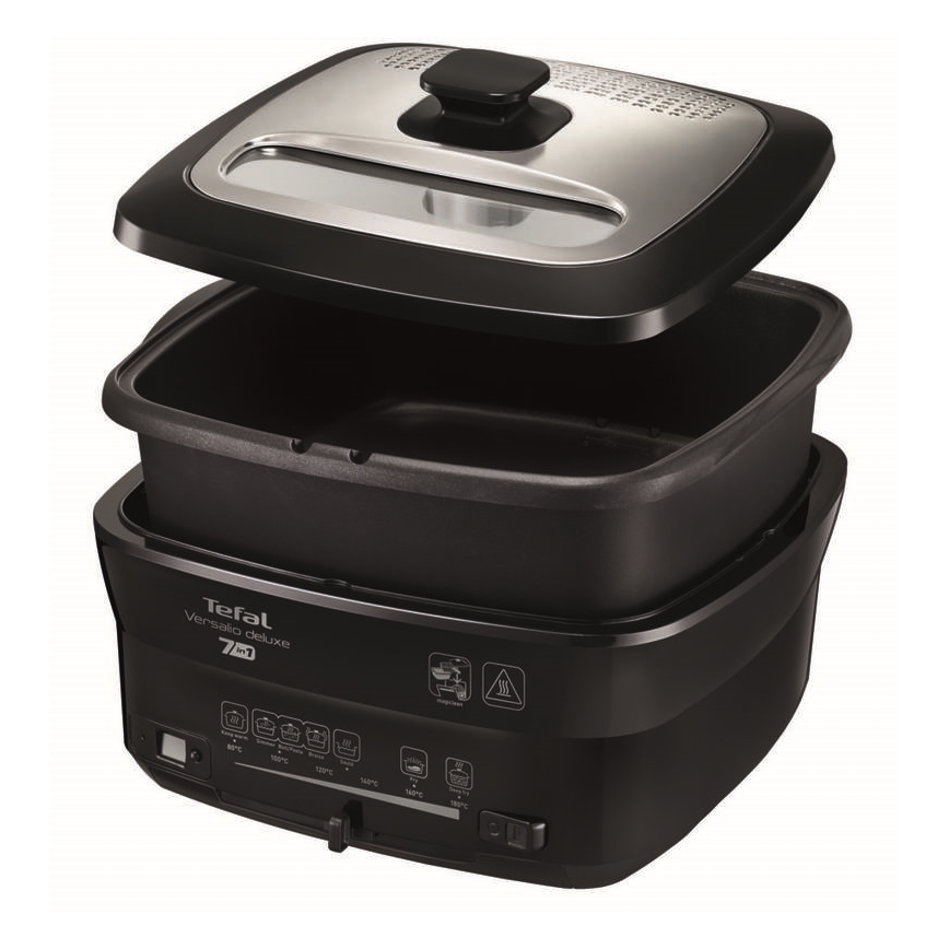 Tefal - Cvrtnik 2 l VERSALION DE LUXE 7in1 1600W/230V črna