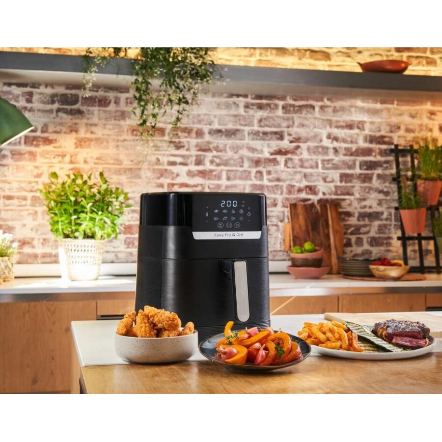 Tefal - Cvrtnik na vroč zrak 4,2 l EASY FRY&GRILL 2v1 1550W/230V črna