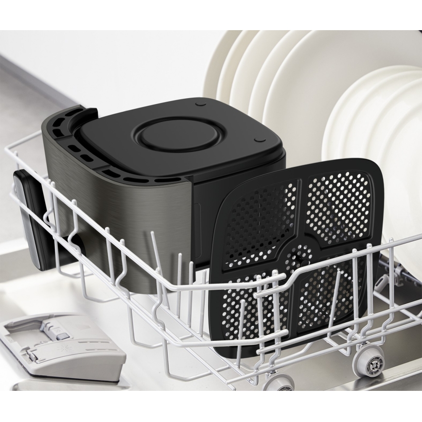 Tefal - Cvrtnik na vroč zrak 5 l EASY FRY SILENCE ANTRACIT 1400-1670W/230V