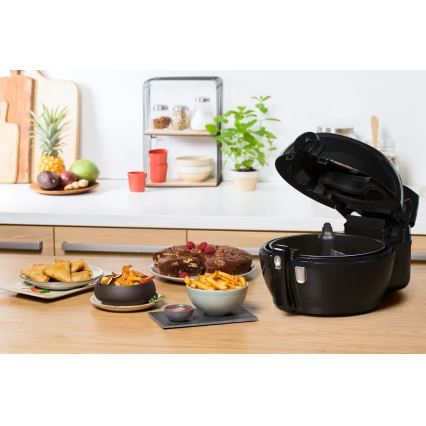 Tefal - Cvrtnik na vroč zrak ACTIFRY GENIUS DUAL MOTION 1,2l 1350W/230V črna