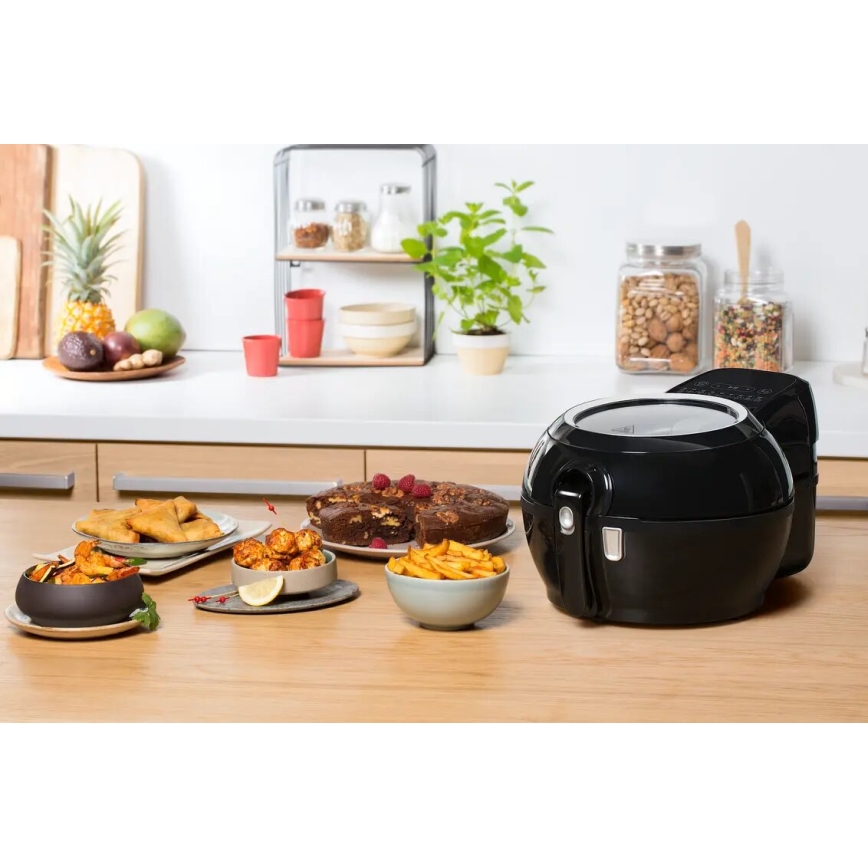 Tefal - Cvrtnik na vroč zrak ACTIFRY GENIUS DUAL MOTION 1,2l 1350W/230V črna
