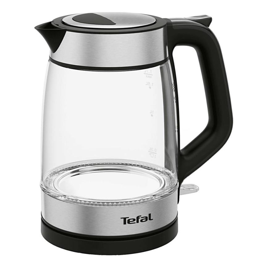Tefal - Grelnik vode GLASS 1,7l 2200W/230V črna/nerjaveče jeklo