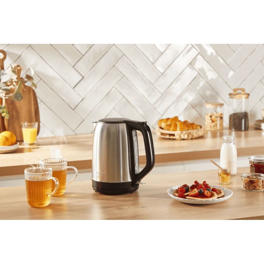 Tefal - Grelnik vode SUBITO 1,7l 2400W/230V nerjaveče jeklo/črna