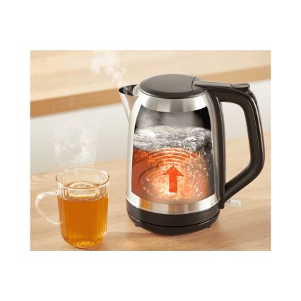 Tefal - Grelnik vode SUBITO 1,7l 2400W/230V nerjaveče jeklo/črna