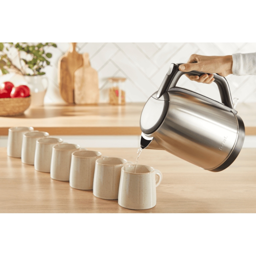 Tefal - Grelnik vode SUBITO 1,7l 2400W/230V nerjaveče jeklo/črna