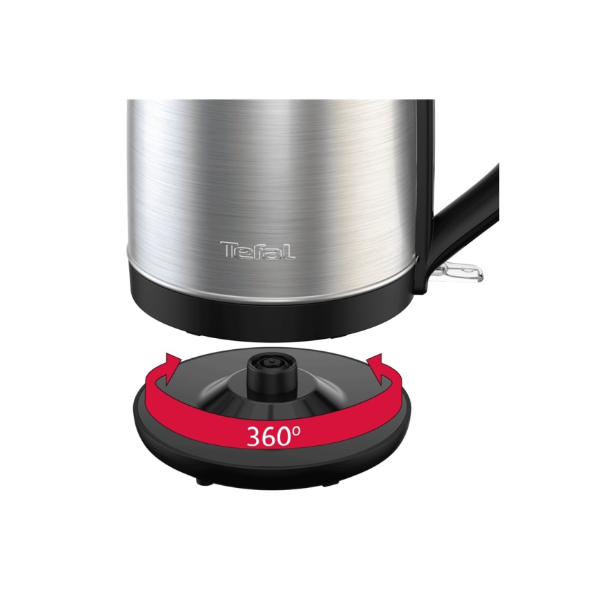 Tefal - Grelnik vode SUBITO 1,7l 2400W/230V nerjaveče jeklo/črna