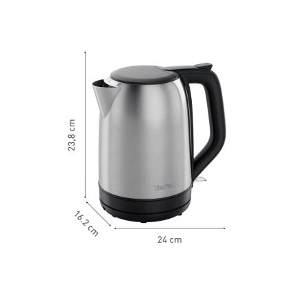 Tefal - Grelnik vode SUBITO 1,7l 2400W/230V nerjaveče jeklo/črna