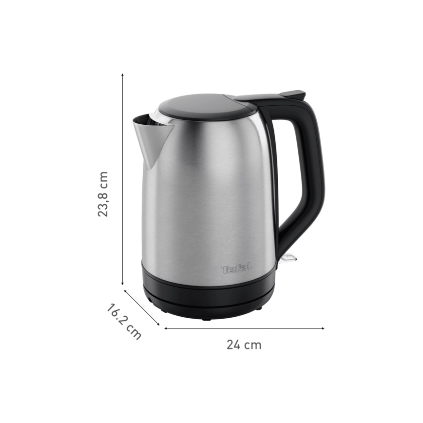 Tefal - Grelnik vode SUBITO 1,7l 2400W/230V nerjaveče jeklo/črna