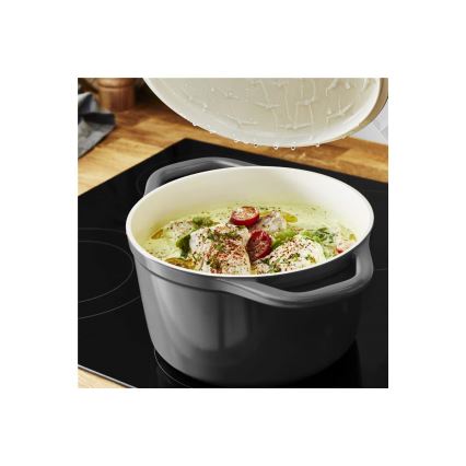 Tefal - Kaserola s pokrovom AIR 20 cm antracit