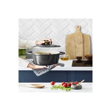 Tefal - Kaserola s pokrovom AIR 20 cm antracit