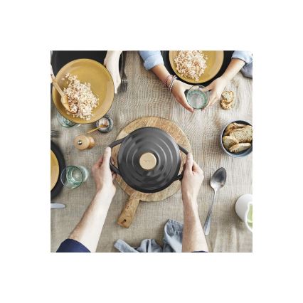 Tefal - Kaserola s pokrovom AIR 20 cm antracit