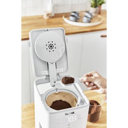Tefal - Kavni aparat z LCD zaslonom SENSE 1000W/230V bela