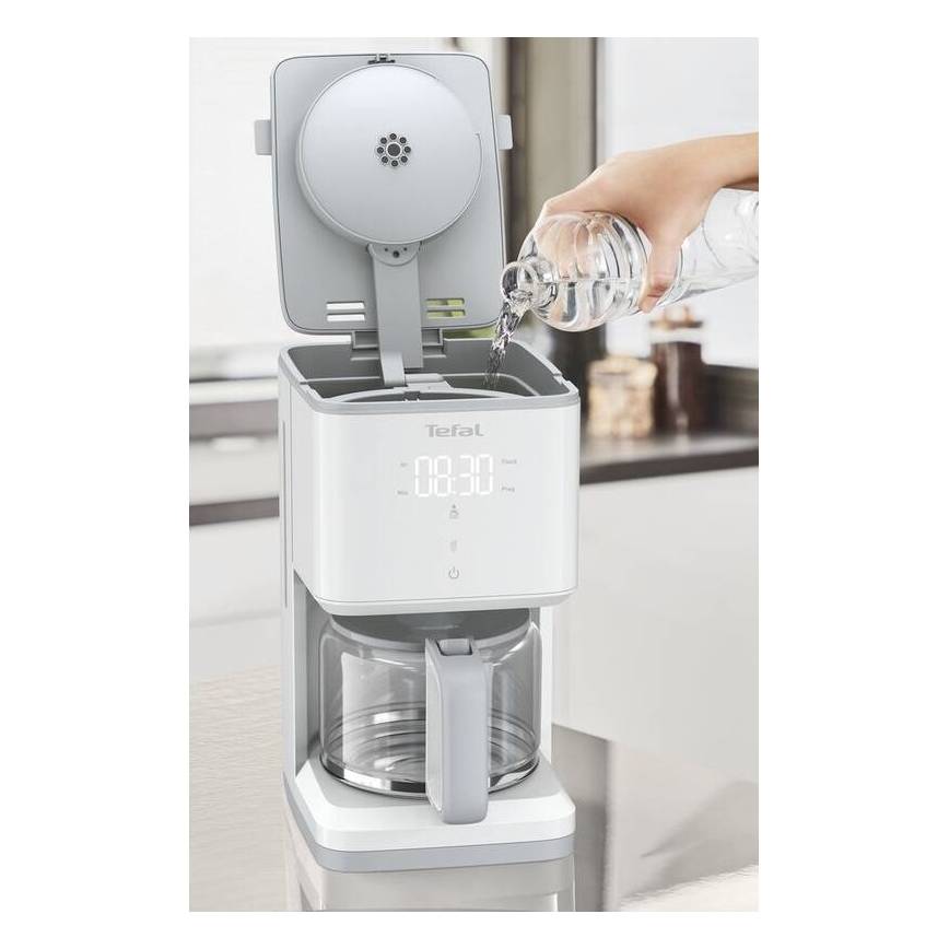 Tefal - Kavni aparat z LCD zaslonom SENSE 1000W/230V bela