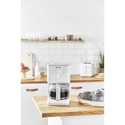 Tefal - Kavni aparat z LCD zaslonom SENSE 1000W/230V bela