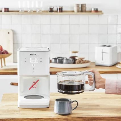 Tefal - Kavni aparat z LCD zaslonom SENSE 1000W/230V bela
