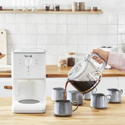 Tefal - Kavni aparat z LCD zaslonom SENSE 1000W/230V bela