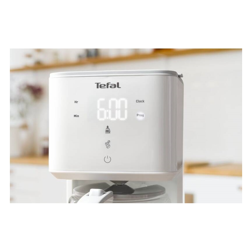 Tefal - Kavni aparat z LCD zaslonom SENSE 1000W/230V bela