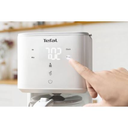 Tefal - Kavni aparat z LCD zaslonom SENSE 1000W/230V bela
