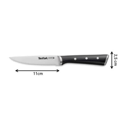 Tefal - 4-delni komplet nožev za steak ICE FORCE, iz nerjavečega jekla, 11 cm, sijajni krom/črna