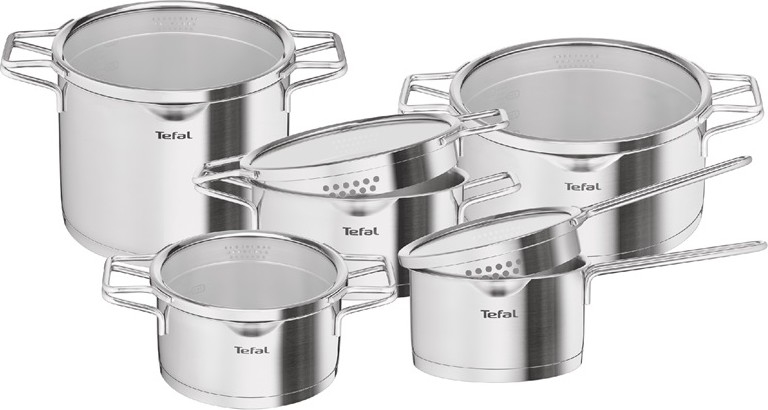 Tefal - Kompletna posoda 10 kosov NORDICA iz nerjavečega jekla