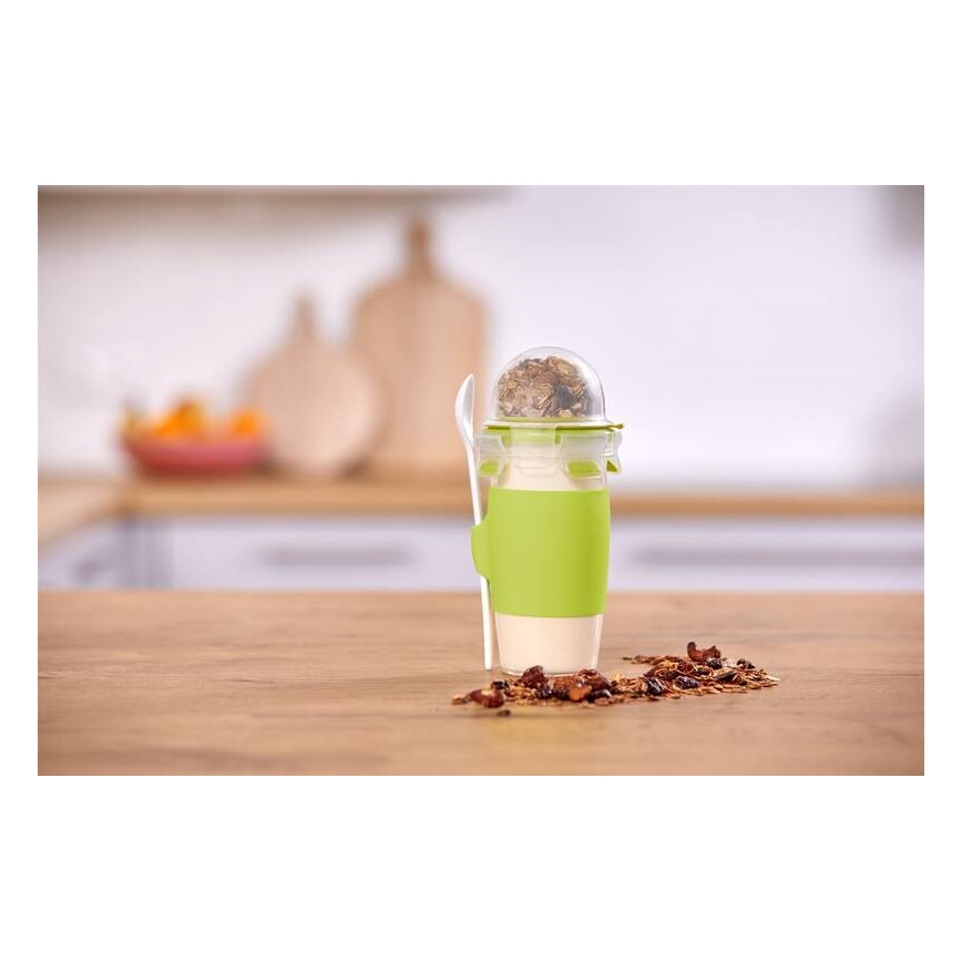 Tefal - Kozarec za jogurt z žlico 0,45 l MASTER SEAL TO GO zelena